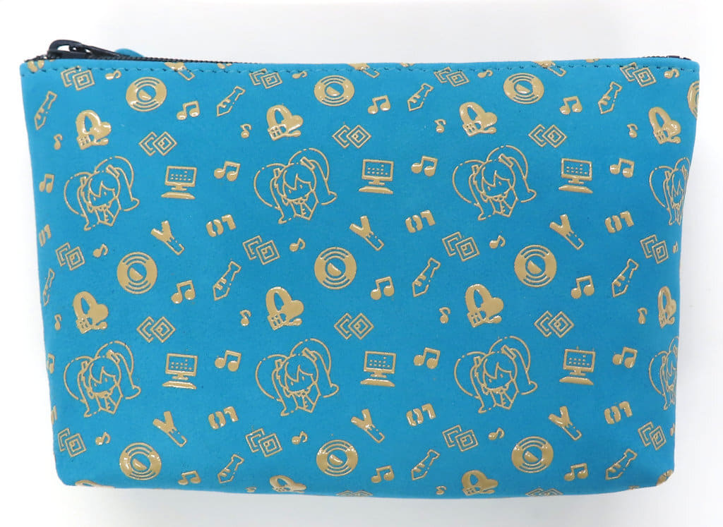 Hatsune Miku Motif Icon Small Accessory Pouch - "Future" Kato Shokai White Lacquer on Deerskin 110×165×20mm (Pre-owned, Non-sale Item)