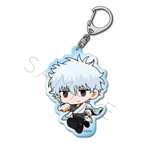 Gintoki Sakata Acrylic Keychain (Chipokke Series) - Gintama Movie: Yoshiwara Daienjou - Approx. 7 x 7 cm - Synq Innovation - Pre-owned