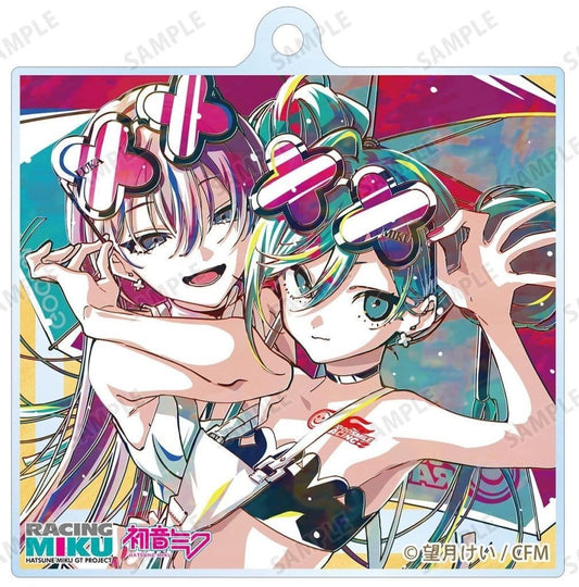 Racing Miku 2025 Ver. (I) Acrylic Ani-Art Trading Keychain - ARMA BIANCA - Approx. 65 x 63 mm - Pre-owned