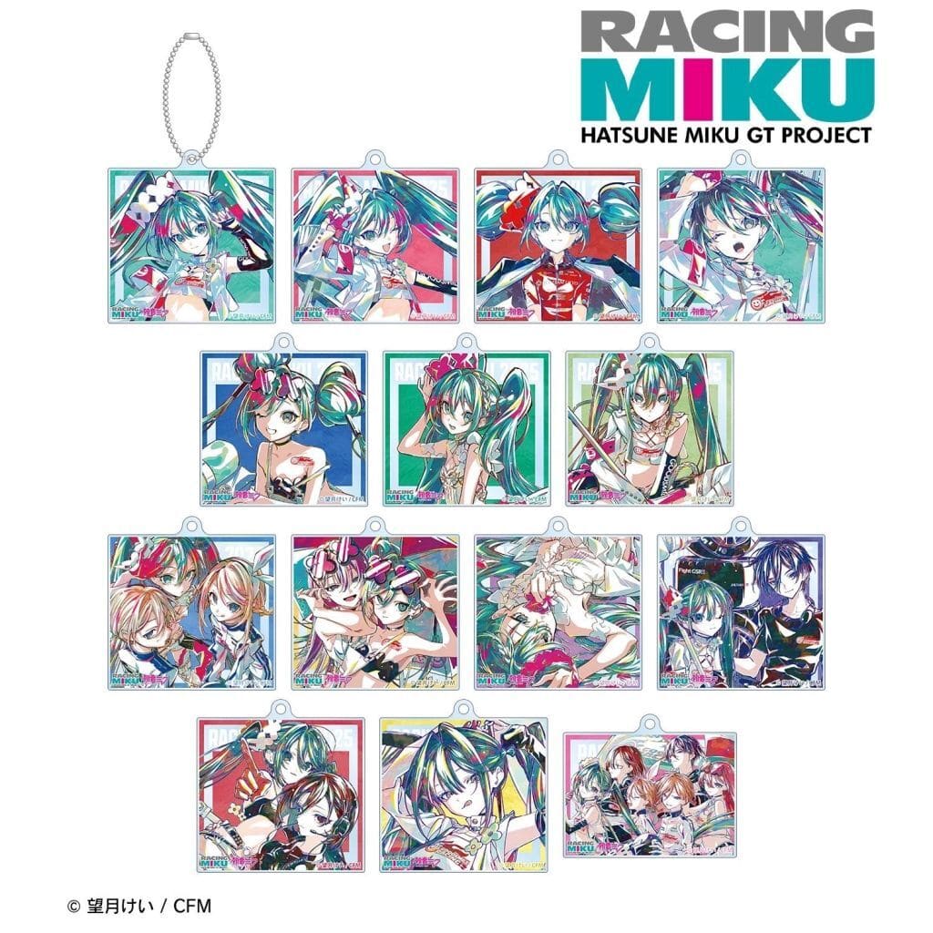 Racing Miku GT Project Ani-Art Acrylic Keychain Full 14-Piece Set (Approx. 65 x 63 mm) - Pre-owned