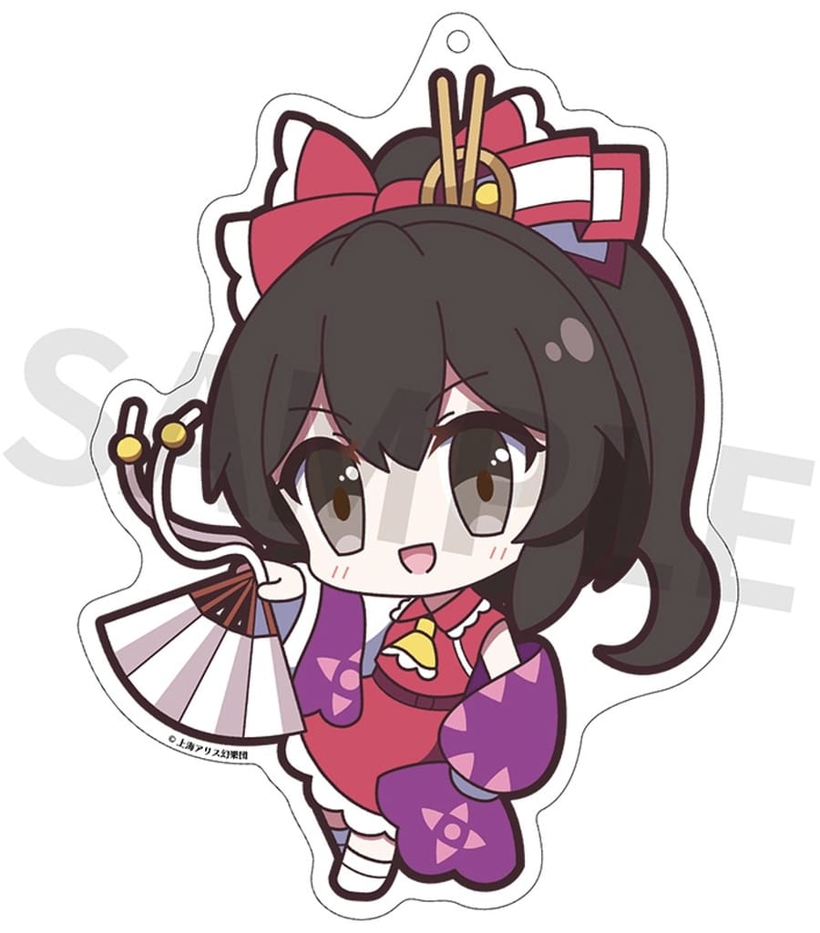 Reimu Hakurei Acrylic Keychain — Touhou Project Gensou Kuukan Ver. (Yurutto Touhou) by Izanagi — Approx 90×90mm — Pre-owned