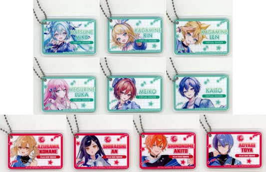 Hatsune Miku & Vocaloid Cast Acrylic Keychain Full Set (10 pcs) - Project SEKAI COLORFUL STAGE! × Lawson Collaboration - Approx. 46 x 70 mm - Pre-owned