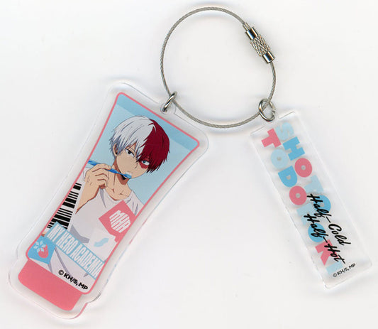 Shoto Todoroki Trading Double Acrylic Keychain "MORNING ROUTINE" - My Hero Academia (YTE, Approx. 38 x 80 x 3 mm, Pre-owned)