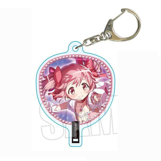 Madoka Kaname Uchiwa Acrylic Keychain - Puella Magi Madoka Magica Magia Exedra (Approx. 48 x 56 mm, BellHouse, Pre-owned)