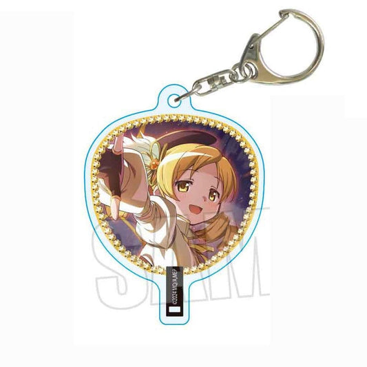 Mami Tomoe Uchiwa Acrylic Keychain - Puella Magi Madoka Magica Magia Exedra - BellHouse - Approx. 48 x 56 mm