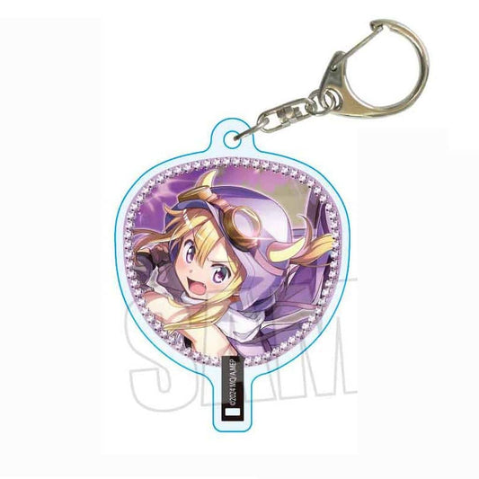 Felicia Mitsuki Uchiwa Keychain - Puella Magi Madoka Magica Magia Exedra - Acrylic Double-Sided Keyholder Approx. 48 x 56 mm - BelHouse - Pre-owned