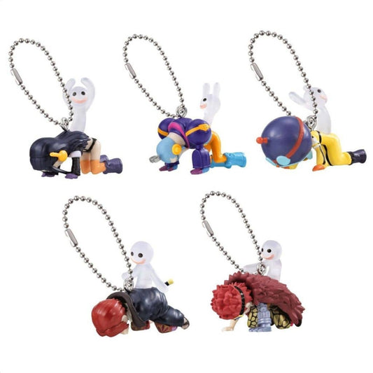 One Piece Negative Swing 3 Keychain Set - Full 5-Piece Set (Nico Robin, Franky, Brook, Shanks, Eustass Kid) - Bandai - Approx. 3.5 cm - Pre-owned