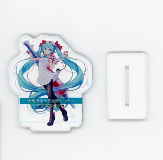 Hatsune Miku Acrylic Stand - "VOCALOID" Hatsune Miku Day 2026 Osaka Limited Blood Donation Campaign Giveaway (Approx. 8×6 cm, Pre-owned Promotional Item)