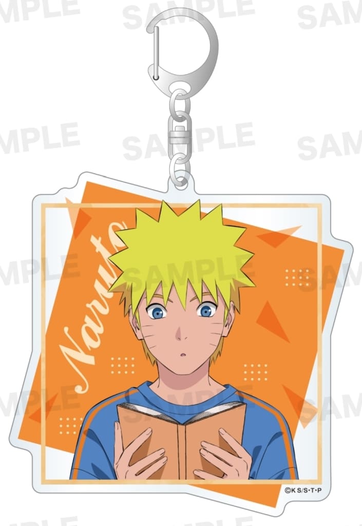 Naruto Uzumaki Reading Ver. Acrylic Keychain - Naruto Shippuden - Starmine - Approx. 80 x 80 mm (Pre-owned)