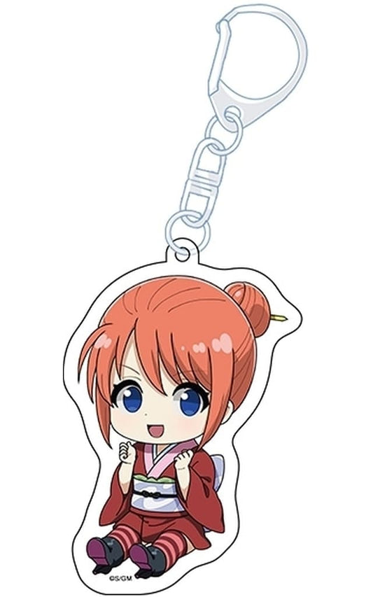 Kagura Acrylic Keychain (Penguin Parade) - Gintama Shin Gekijoban Yoshiwara Great Fire - Approx. 90 mm - Pre-owned