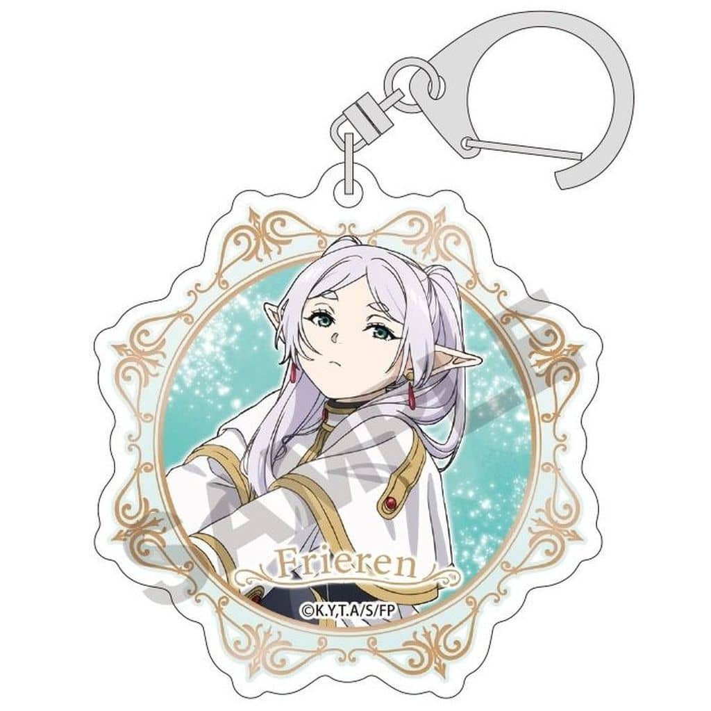 Trading Acrylic Keychain from Frieren Anime, Sitting Pose, Approx. 65 x 65 mm, Used
