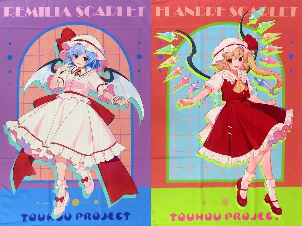 Remilia Scarlet & Flandre Scarlet Large Towel Blanket Vol.3 Set - Eiko Brand (80 cm x 80 cm) - Touhou Project (Pre-owned)