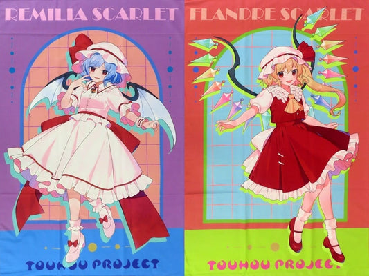 Remilia Scarlet & Flandre Scarlet Large Towel Blanket Vol.3 Set - Eiko Brand (80 cm x 80 cm) - Touhou Project (Pre-owned)