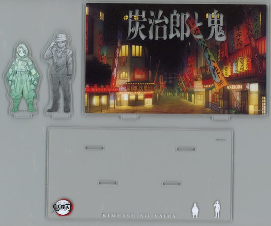 Tanjiro Kamado & Muzan Kibutsuji Acrylic Stand — "Tanjiro and Oni" Rewatch Cafe Collaboration (Approx. 160 x 80 mm) ufotable (Pre-owned) - Demon Slayer: Kimetsu no Yaiba
