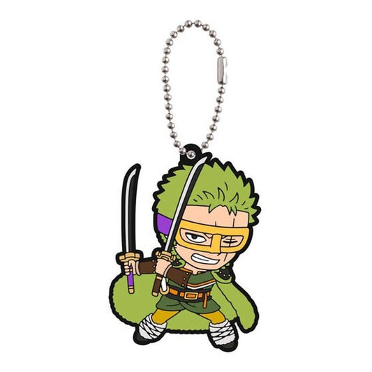 Zoro Capsule Rubber Mascot Keychain - One Piece Elbaf Edition Approx. 5.7 cm (Bandai) Pre-owned