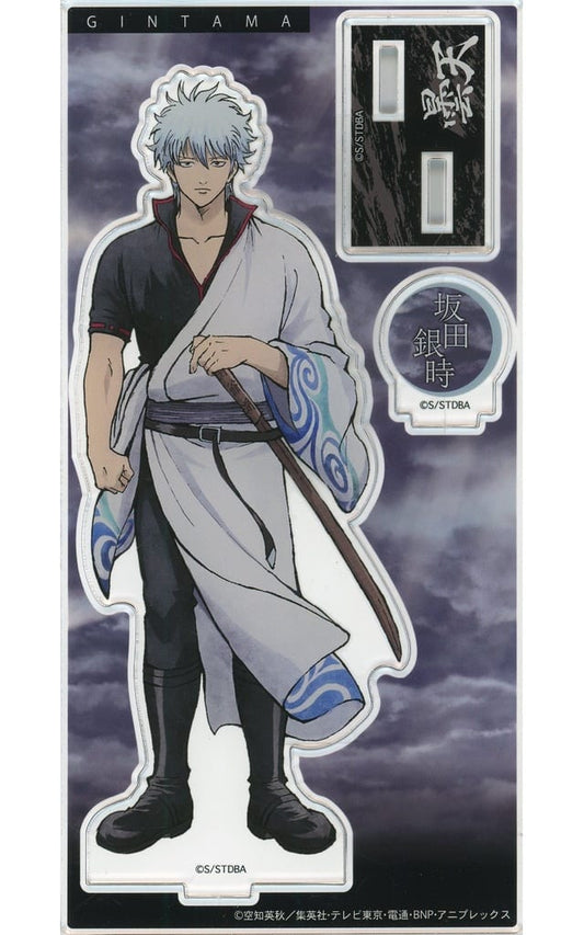 Gintoki Sakata Acrylic Stand - Gintama Animate Fair “Cloudy Sky” (Shouwa Note) Approx. 90 x 180 mm - Pre-owned