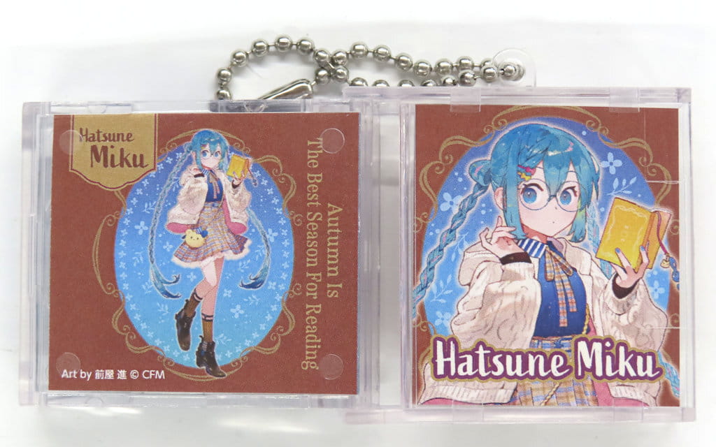 Hatsune Miku (Autumn Reading) CD-Style Acrylic Keychain - VOCALOID Lawson Collaboration - Approx. 4.5 cm (Pre-owned)