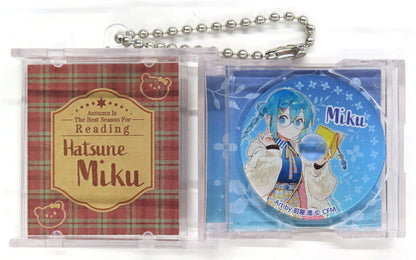 Hatsune Miku (Autumn Reading) CD-Style Acrylic Keychain - VOCALOID Lawson Collaboration - Approx. 4.5 cm (Pre-owned)