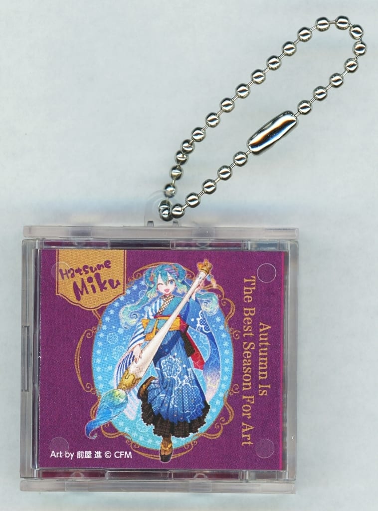 Hatsune Miku (Autumn Art) CD-Style Acrylic Keychain - VOCALOID x Lawson Collaboration - Double Culture Partners - Approx. 4.5 cm - Pre-owned