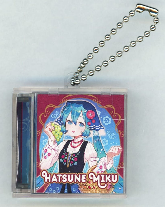 Hatsune Miku (Autumn Harvest) CD-Style Acrylic Keychain - VOCALOID × Lawson Collaboration - Double Culture Partners - Approx. 4.5 cm - Pre-owned