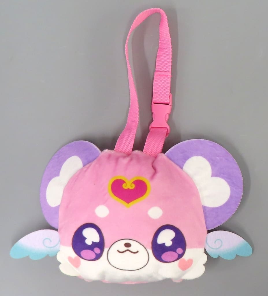 Pochitan Face Plush Pouch with Strap - Detective Pretty Cure! Plush Pouch by Banpresto - Approx. 23 cm - Pre-owned