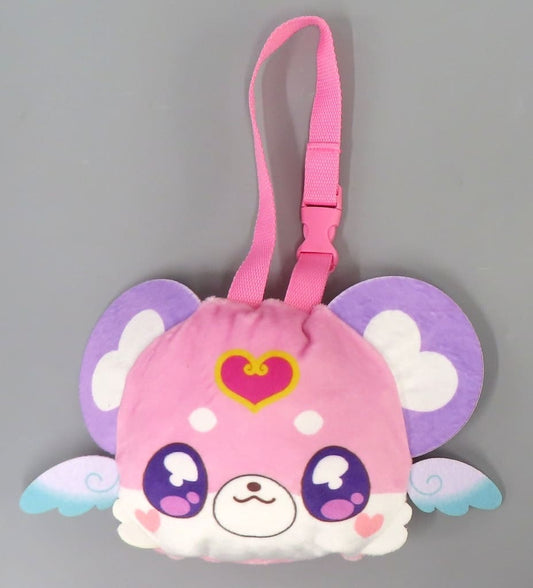 Pochitan Face Plush Pouch with Strap - Detective Pretty Cure! Plush Pouch by Banpresto - Approx. 23 cm - Pre-owned