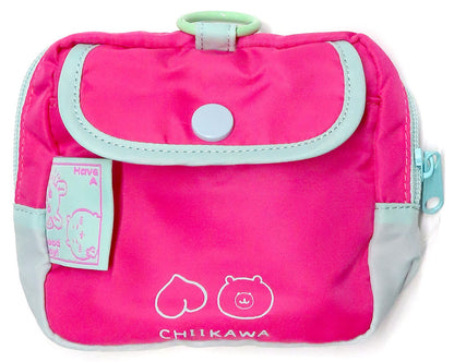 Chiikawa & Momonga Pink Puffy Applique Pouch