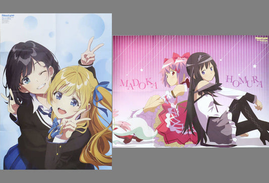 Madoka Kaname & Homura Akemi B2 Poster (Double-sided, Octafold) - Puella Magi Madoka Magica - Newtype Jan 2026 Supplement (KADOKAWA)