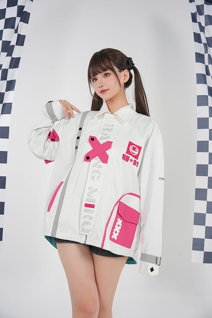 Hatsune Miku Racing Ver. 2025 Jersey White (Size M) - Good Smile Moment Jacket