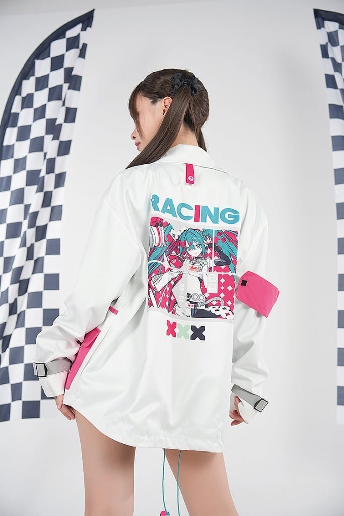 Hatsune Miku Racing Ver. 2025 Jersey White (Size M) - Good Smile Moment Jacket