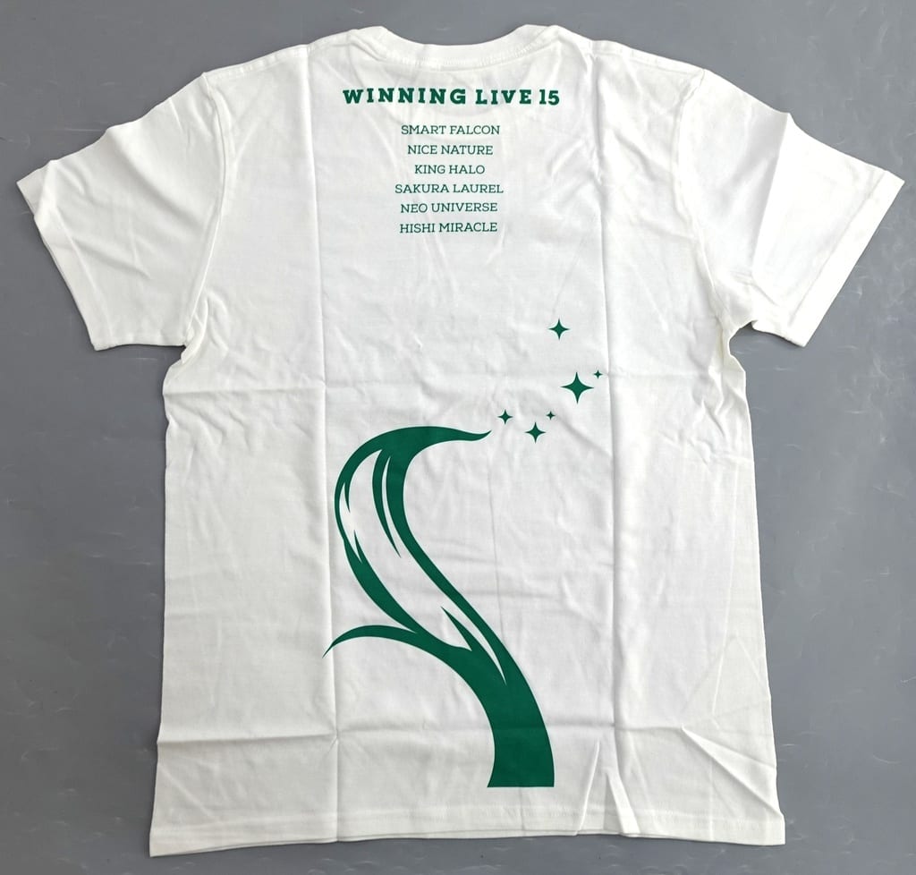 Group T‑Shirt (White, L) - Umamusume Pretty Derby "WINNING LIVE 15" Release Commemorative Event Merchandise (Bandai Namco Music Live) - Used
