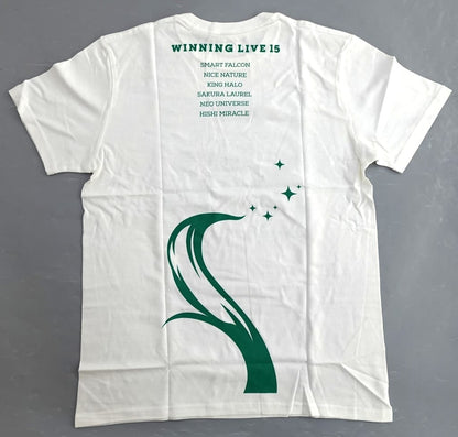 Group T‑Shirt (White, L) - Umamusume Pretty Derby "WINNING LIVE 15" Release Commemorative Event Merchandise (Bandai Namco Music Live) - Used