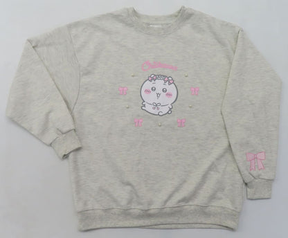 Chiikawa Ribbon Series Pearl-Accent Sweatshirt Gray Women's L