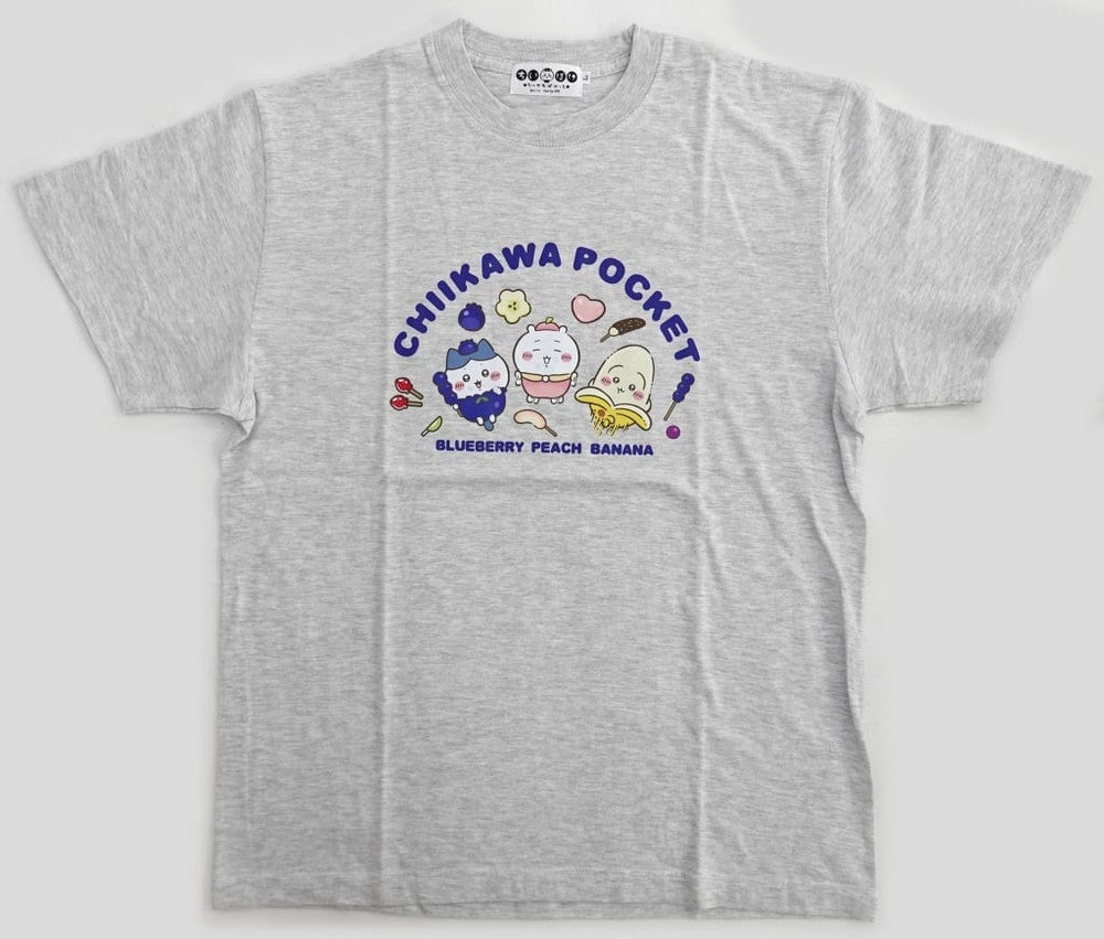 Chiikawa Pocket Fruit T-Shirt Ash L