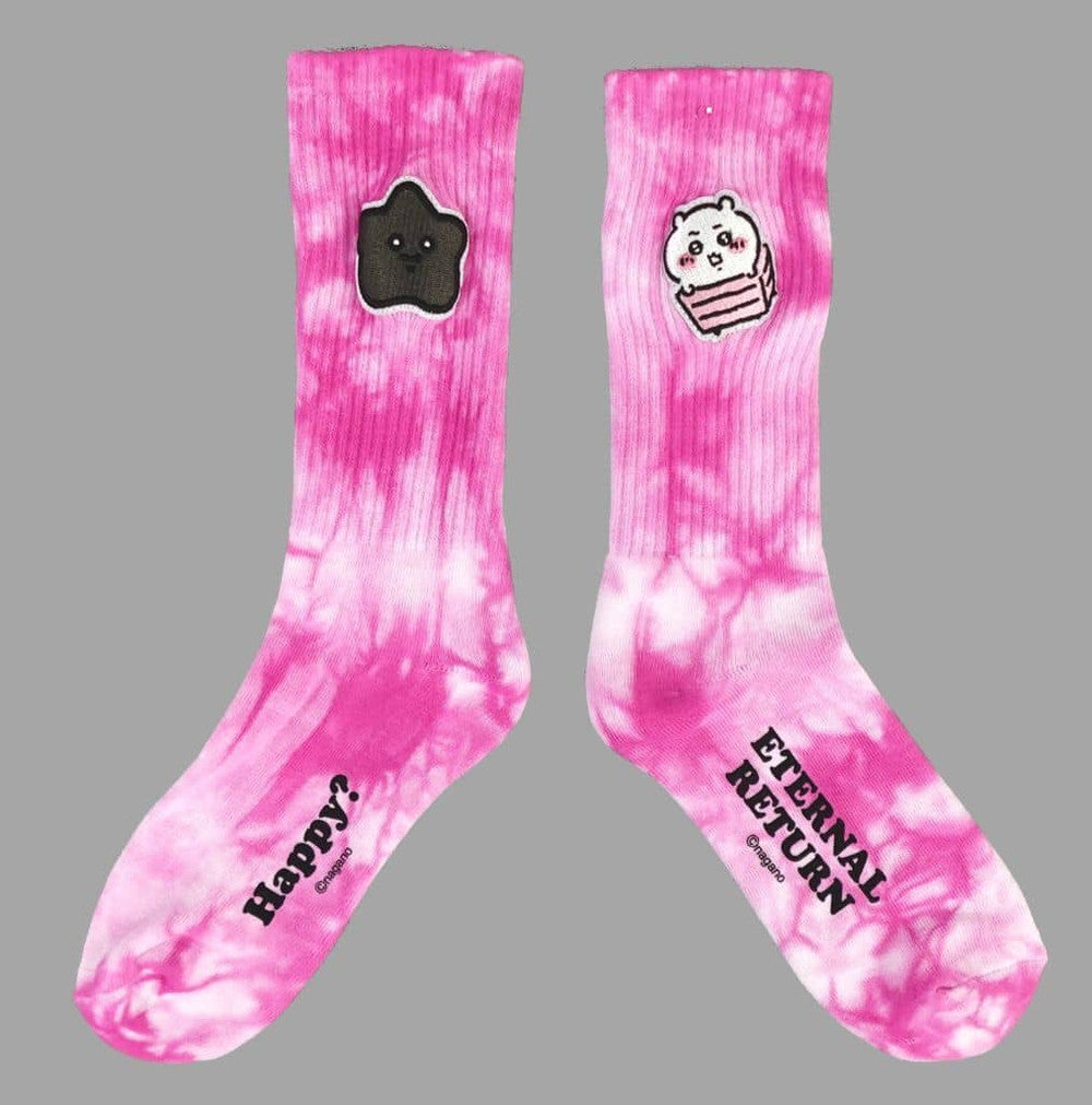 Chiikawa Tie-Dye Loop Pink Socks Approx. 23–25 cm
