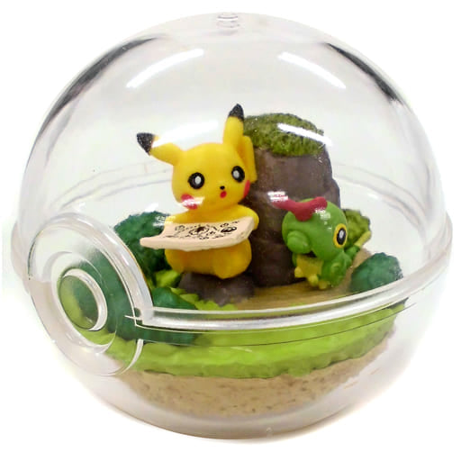 Pikachu & Caterpie Terrarium-Style Mini Figure — Pokémon Center Exclusive 77mm Sphere (Pre-owned)