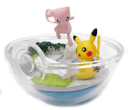 Pikachu & Mew Terrarium-Style Figure "Together with Pikachu!" — Pokémon Center Exclusive, 77mm Diameter (Pre-owned)