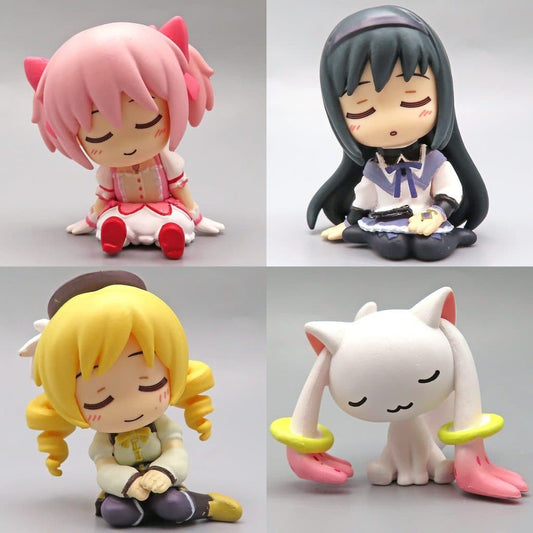 Puella Magi Madoka Magica Shoulder Zun Fig. Complete 4-Figure Set - Madoka Kaname, Homura Akemi, Mami Tomoe, Kyubey (Takara Tomy Arts)
