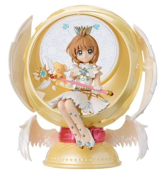 Sakura C Capsule Sphere Figure (Gashapon Online Exclusive) - Cardcaptor Sakura - Bandai - Includes Kero-chan & Yellow Base - Approx. 11 cm