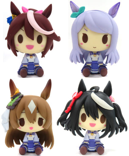 Tokai Teio / Mejiro McQueen / Satono Diamond / Kitasan Black Chokonokko Figure 4-Piece Set - Ichiban Kuji Umamusume Pretty Derby 7th D Prize (BANDAI SPIRITS, ~4.5cm)
