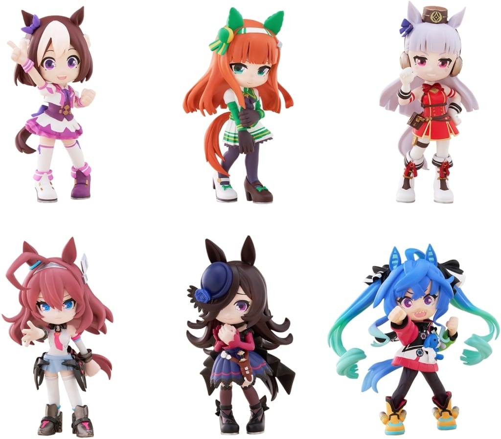 PalVerse Umamusume Pretty Derby Vol.1 Complete 6-Figure Set - Special Week, Silence Suzuka, Gold Ship, Mihono Bourbon, Rice Shower, Twin Turbo (Approx. 90mm) - Bushiroad Creative