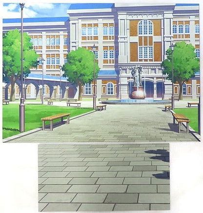 Mejiro McQueen Figure Background Board - Tracen Academy School Building Ver. (Namco Limited, Must-Buy Campaign Bonus, Used)