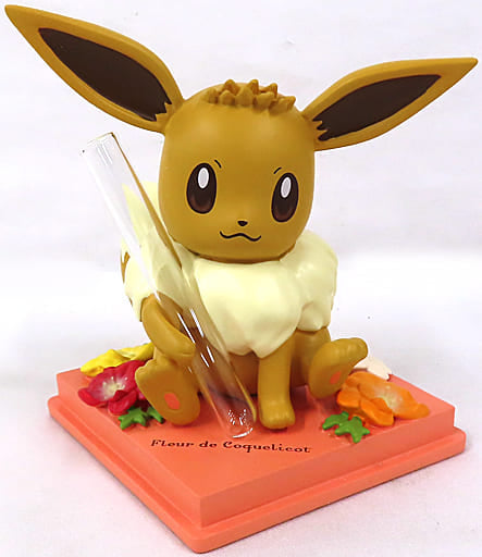 Eevee Fleur de Coquelicot Single-Stem Vase Figure — Pokémon Official 10.5cm Resin Desk Vase Display (Brand: Pokémon)