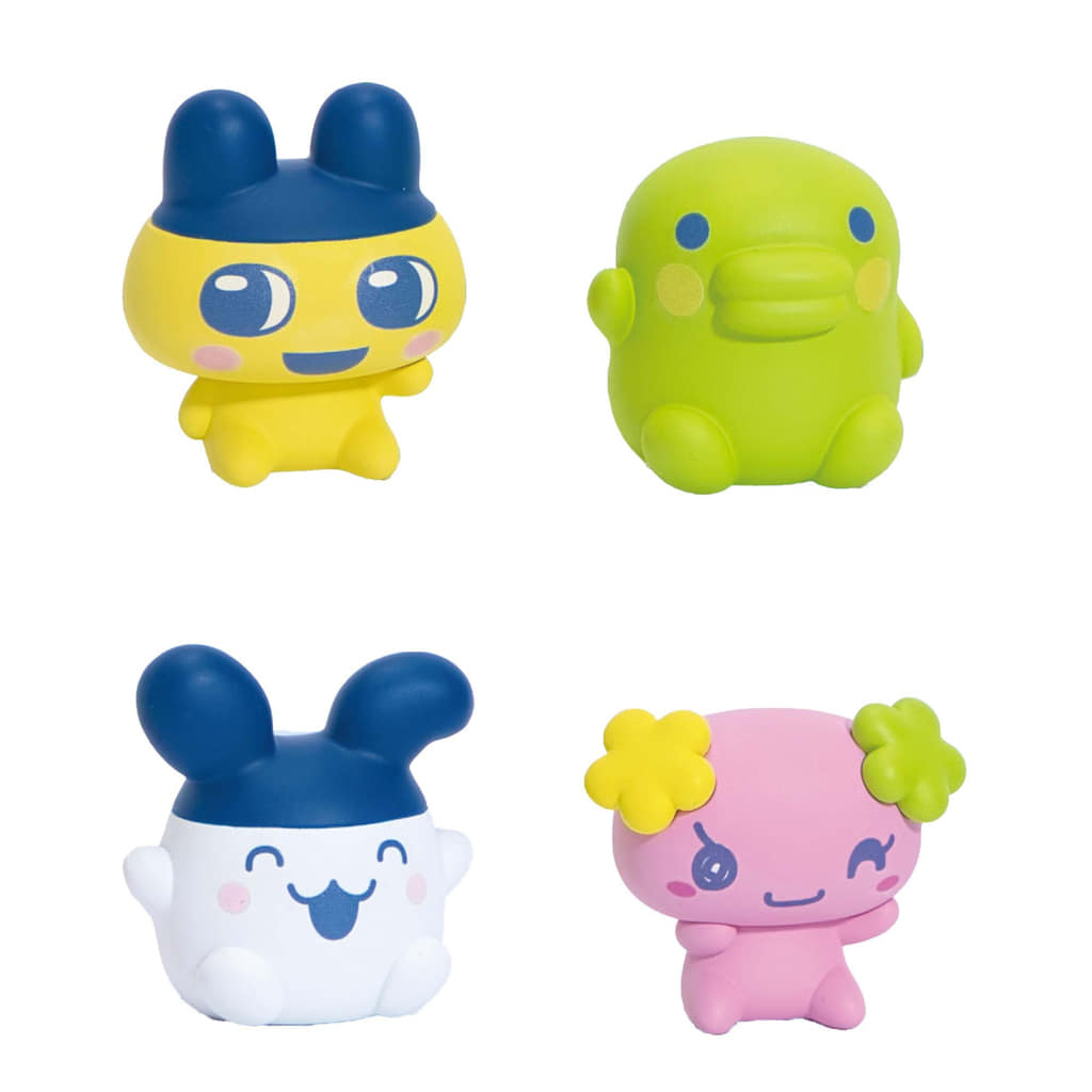 Tamagotchi Puchitto Suwarimasu 4-Piece Figure Set
