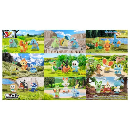 Hoenn Starter Trio Moncolle 3-Figure Set (Treecko, Torchic, Mudkip) - Pokémon 30th Anniversary Moncolle by Takara Tomy (Used, ~3-4cm)