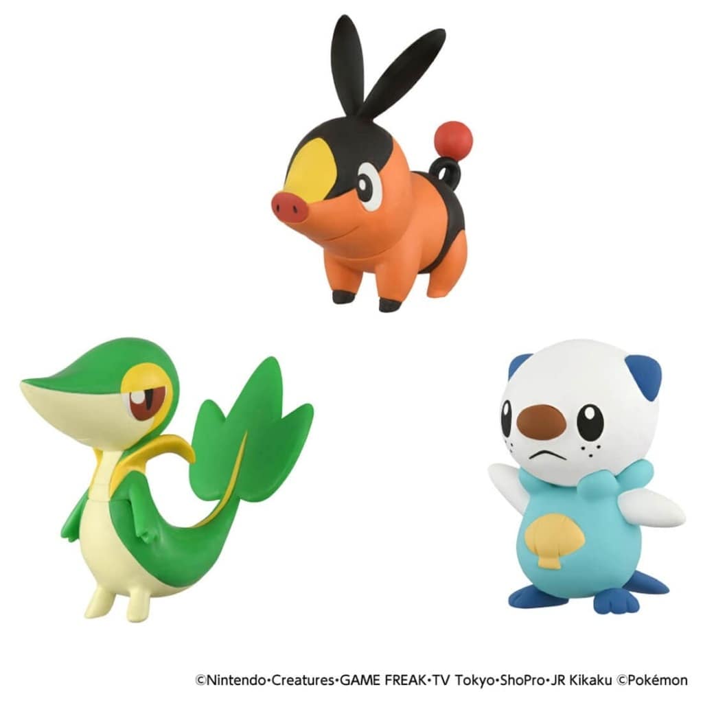 Pokémon 30th Anniversary MonColle Journey Starters 3-Piece Set (Snivy / Tepig / Oshawott) - Takara Tomy Monster Collection, Boxed, Approx. 3–4 cm