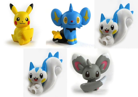 Pokémon Tail Show-Off! Mini Figure Vol.1 — 5-Figure Set (Pikachu, Shinx, Pachirisu, Minccino, Sylveon) Banpresto ~3cm Pre-owned