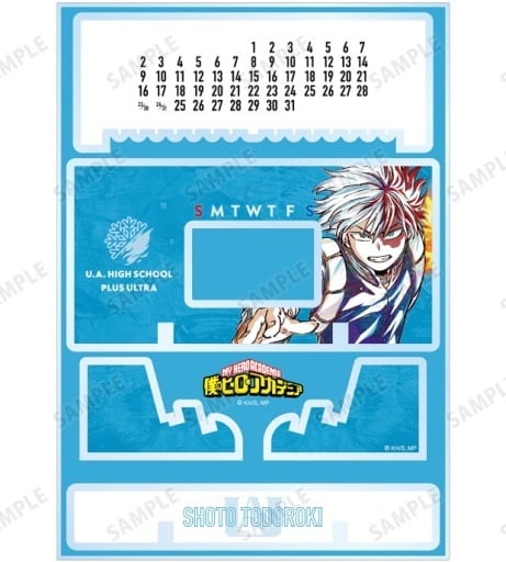 Shoto Todoroki Ani-Art Acrylic Perpetual Desktop Calendar - My Hero Academia (Approx. 14.8 cm)