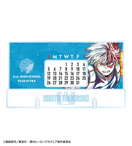 Shoto Todoroki Ani-Art Acrylic Perpetual Desktop Calendar - My Hero Academia (Approx. 14.8 cm)