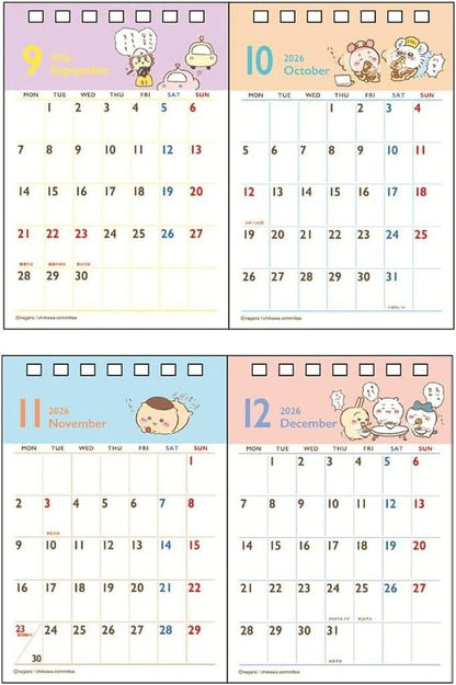 Chiikawa 2026 Desk Calendar 2-Month View